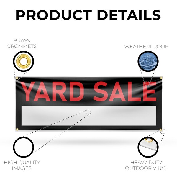Signmission Yard Sale, 18 Inch x 48 Inch, Vinyl Banner - B-30949