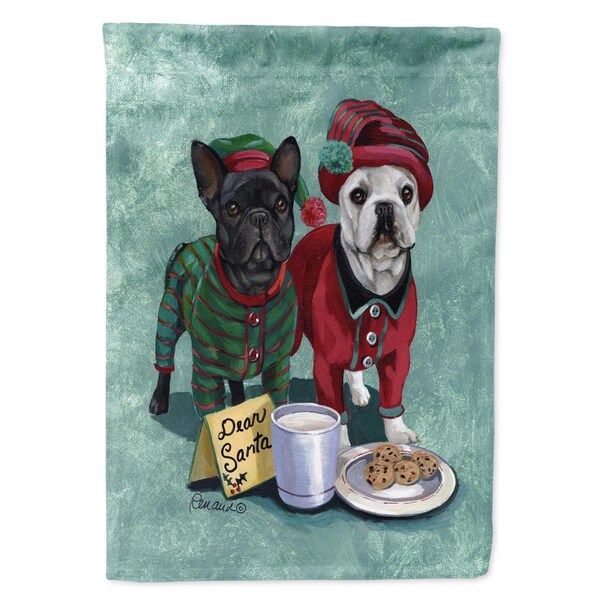 Patioplus 11 x 0.01 x 15 in. French Bulldog Christmas PJs Garden Flag - PA2553370