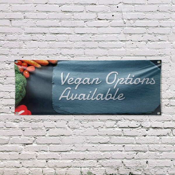 Signmission Vegan Options Available, 18 Inch x 48 Inch, Vinyl Banner - B-30912