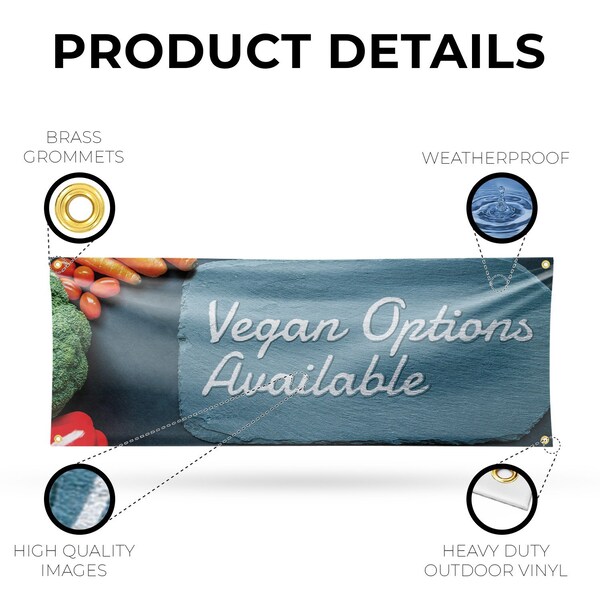Signmission Vegan Options Available, 18 Inch x 48 Inch, Vinyl Banner - B-30912