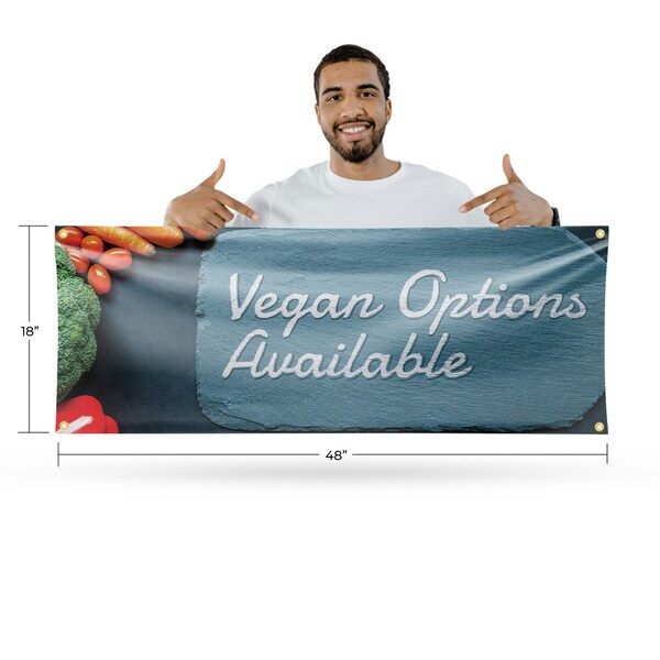 Signmission Vegan Options Available, 18 Inch x 48 Inch, Vinyl Banner - B-30912