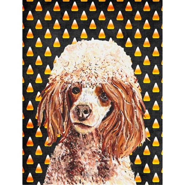 Patioplus Red Miniature Poodle Candy Corn Halloween Flag Garden Size - PA245869