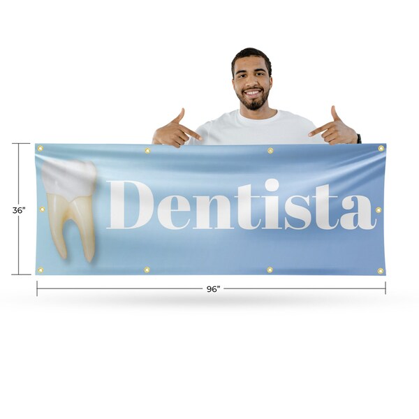 Signmission Dentista, 36 Inch x 96 Inch, Vinyl Banner - B-96-30542