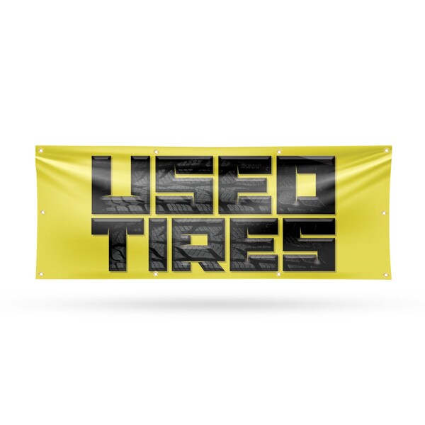 Signmission Used Tires, 36 Inch x 96 Inch, Vinyl Banner - B-96-30902