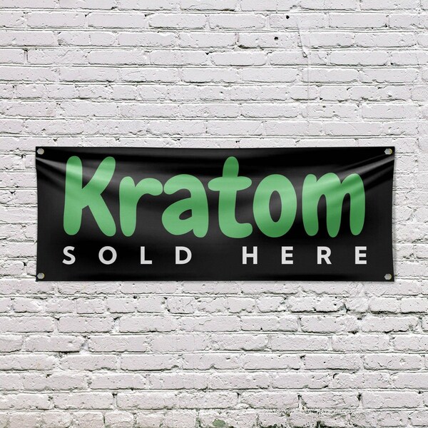 Signmission Kratom Sold Here, 18 Inch x 48 Inch, Vinyl Banner - B-30720