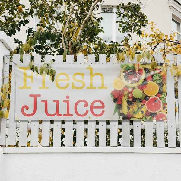 Signmission Fresh Juice, 24 Inch x 72 Inch, Vinyl Banner - B-72-30657