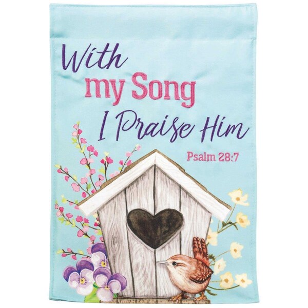 Magnolia Gardens 13 x 18 in Double Applique Birdhouse Psalm 287 Polyester  Print Garden Flag - FLAG2076