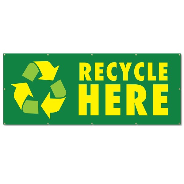 Signmission Recycle Here, 48 Inch, Banner - B-120-30419