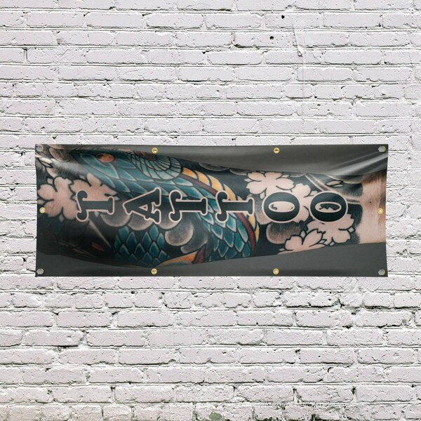 Signmission Tattoo Vertical, 36 Inch x 96 Inch, Vinyl Banner - B-96-30882