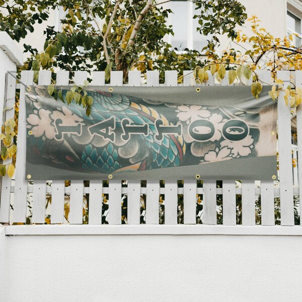 Signmission Tattoo Vertical, 36 Inch x 96 Inch, Vinyl Banner - B-96-30882