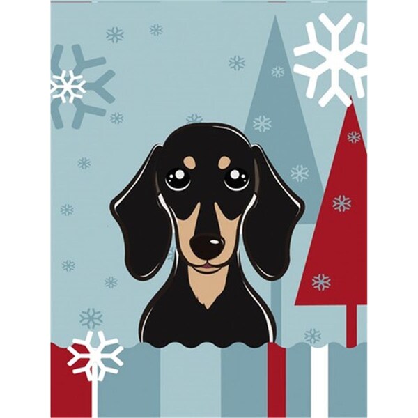 Patioplus Winter Holiday Smooth Black And Tan Dachshund Flag Garden Size - PA254716