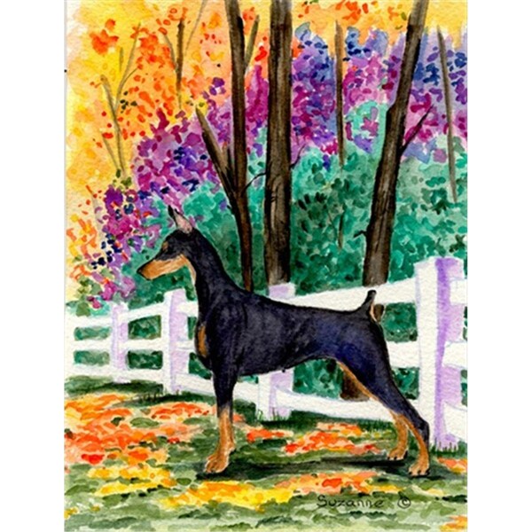 Carolines Treasures Doberman Canvas Flag - House Size- 28 x 40 in. - SS8428CHF