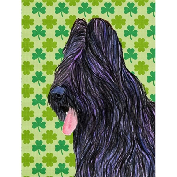 Carolines Treasures Briard St. Patricks Day Shamrock Portrait Flag Canvas - House Size - SS4420CHF