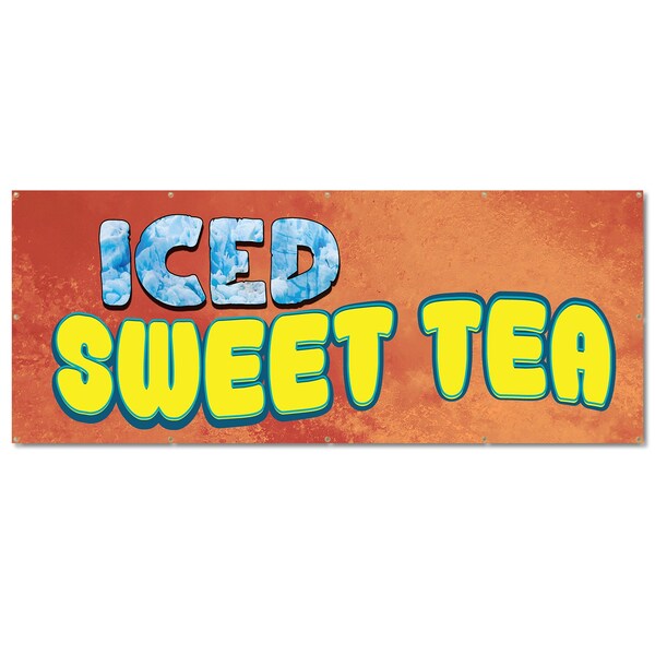 Signmission Iced Sweet Tea, 48 Inch, Banner - B-120-30397