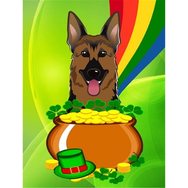 Patioplus German Shepherd St. Patricks Day Flag Garden - PA254200