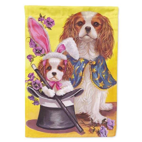Carolines Treasures 28 x 0.01 x 40 in. Cavalier Spaniel Easter Magic Canvas House Flag - PPP3065CHF