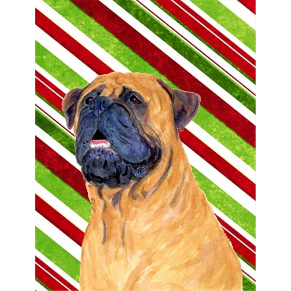Patioplus 11 x 15 In. Mastiff Candy Cane Holiday Christmas Flag; Garden Size - PA246818