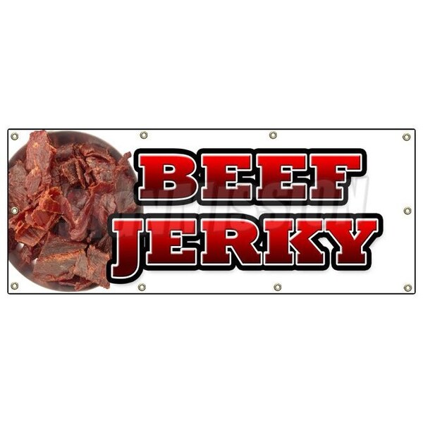 Signmission BEEF JERKY BANNER SIGN meat dried spices dehydrated salted smoked - B-96 BEEF JERKY