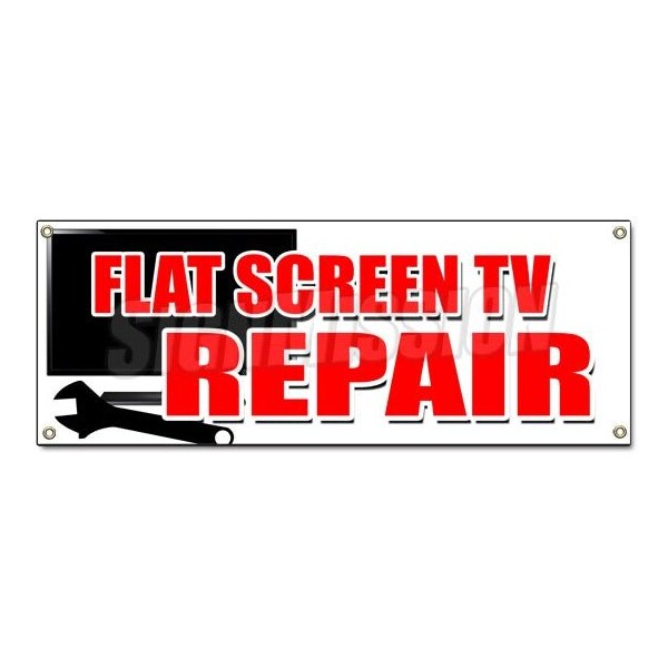 Signmission FLAT SCREEN TV REPAIR BANNER SIGN service plasma lcd fix service sales - B-FLAT SCREEN TV REPAIR