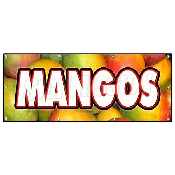 Signmission MANGOS BANNER SIGN tropical fruit stand farm produce farm market juice - B-96 MANGOS