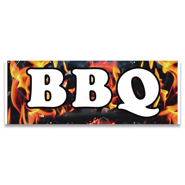 Signmission BBQ Banner Concession Stand Food Truck Single Sided - B-120-30015
