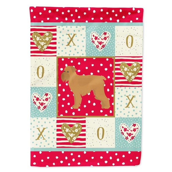Carolines Treasures 28 x 0.01 x 40 in. Brussels Griffon Love Canvas House Flag - CK5817CHF