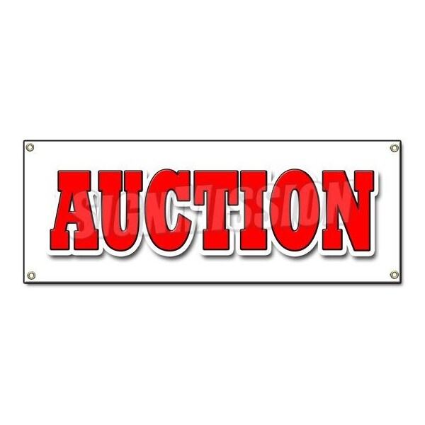 Signmission AUCTION BANNER SIGN antique jewelry furniture artwork estate sale fine art coins - B-AUCTION