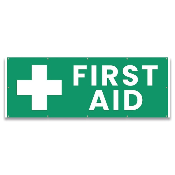 Signmission First Aid Cross Banner Concession Stand Food Truck Single Sided - B-120-30060