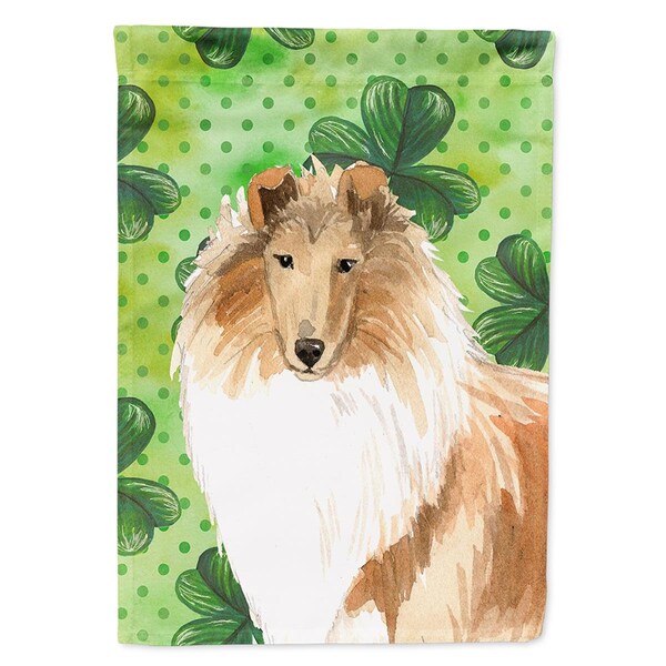 Carolines Treasures Shamrocks Rough Collie Garden Size Flag - CK1793GF