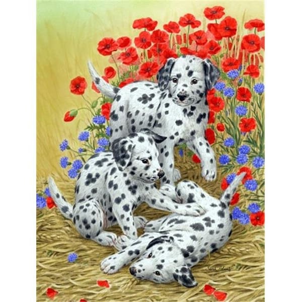 Carolines Treasures Carolines Treasures ASA2071CHF Dalmatian Pups Flag Canvas House Size - ASA2071CHF