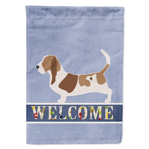 Carolines Treasures Basset Hound Welcome Flag Canvas House Size - BB5506CHF