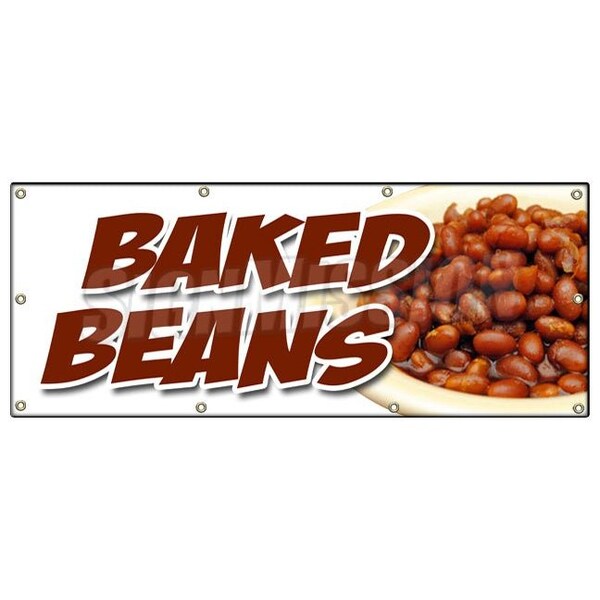 Signmission BAKED BEANS BANNER SIGN slo slow cooked hot dogs brown sugar bacon - B-96 BAKED BEANS