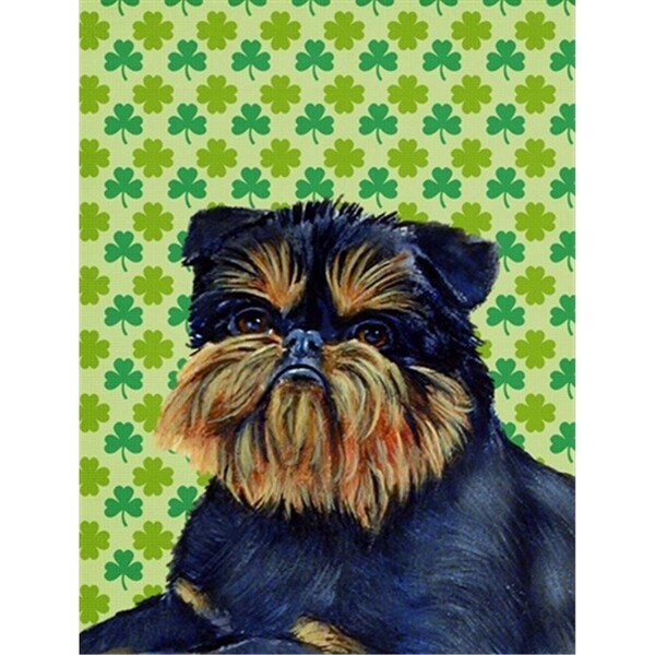 Patioplus Brussels Griffon St. Patricks Day Shamrock Portrait Flag - Garden Size - PA247037