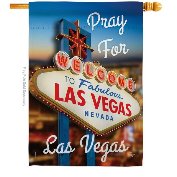 Cuadrilatero Pray for Las Vegas Support Cause 28 x 40 in. Double-Sided Vertical House Flags  Banner Garden - CU3904817