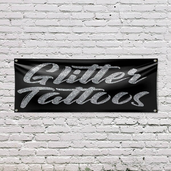 Signmission Glitter Tattoos, 18 Inch x 48 Inch, Vinyl Banner - B-30670