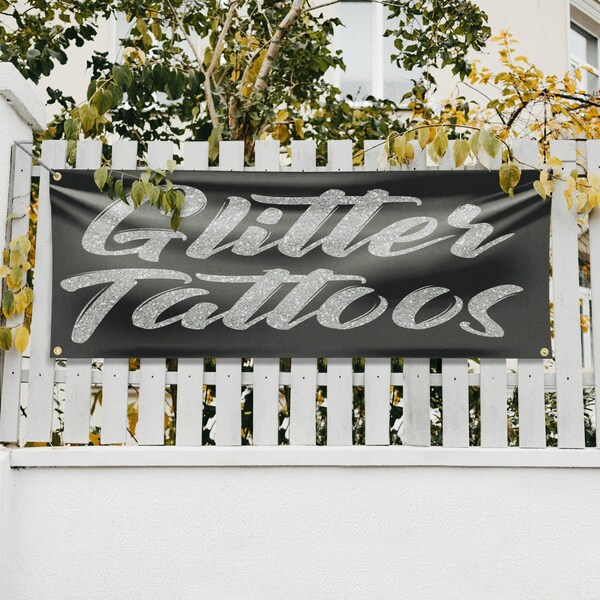 Signmission Glitter Tattoos, 18 Inch x 48 Inch, Vinyl Banner - B-30670