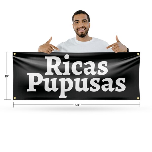 Signmission Ricas Pupusas, 18 Inch x 48 Inch, Vinyl Banner - B-30835