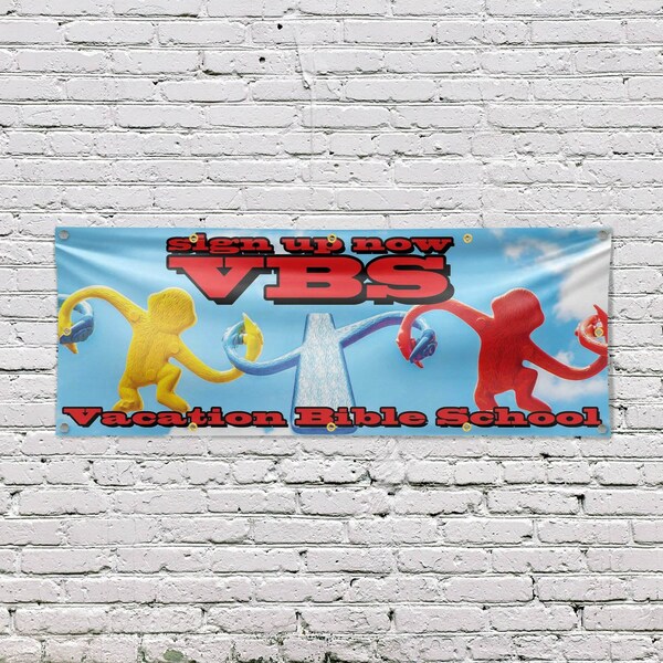 Signmission VBS Sign Up Now, 48 Inch x 120 Inch, Vinyl Banner - B-120-30910