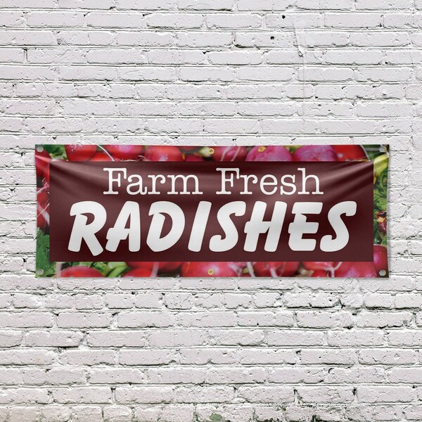 Signmission Farm Fresh Radishes, 24 Inch x 72 Inch, Vinyl Banner - B-72-30613