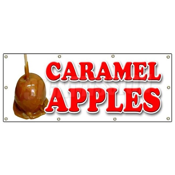 Signmission CARAMEL APPLES BANNER SIGN candy apple cart sign signs orchard - B-96 CARAMEL APPLES