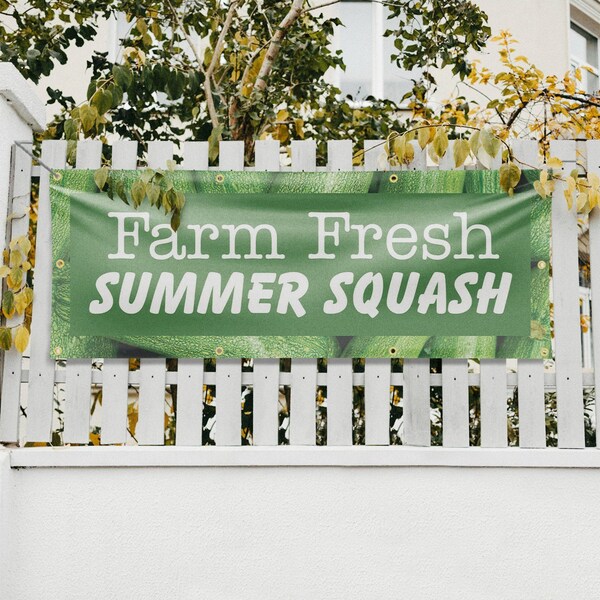 Signmission Farm Fresh Summer Squash, 36 Inch x 96 Inch, Vinyl Banner - B-96-30617