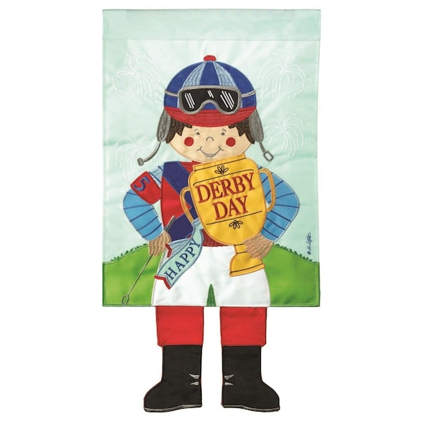 Dicksons 13 x 24 in Flag Double Applique Jockey Polyester Garden - M010126