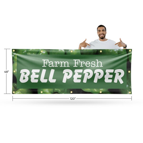 Signmission Farm Fresh Bell Pepper, 48 Inch x 120 Inch, Vinyl Banner - B-120-30578