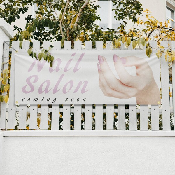 Signmission Nail Salon Coming Soon, 18 Inch x 48 Inch, Vinyl Banner - B-30747