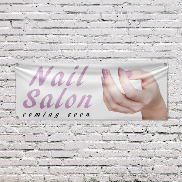Signmission Nail Salon Coming Soon, 18 Inch x 48 Inch, Vinyl Banner - B-30747
