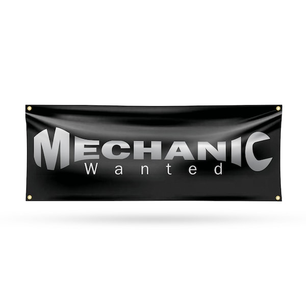 Signmission Mechanic Wanted, 18 Inch x 48 Inch, Vinyl Banner - B-30733
