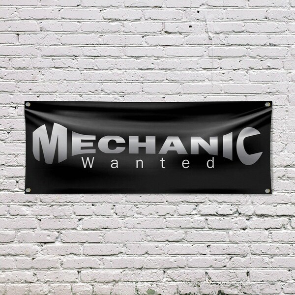 Signmission Mechanic Wanted, 18 Inch x 48 Inch, Vinyl Banner - B-30733