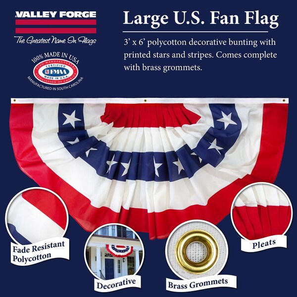 Valley Forge Valley Forge American Banner 36 in. H X 72 in. W - PFF-ST