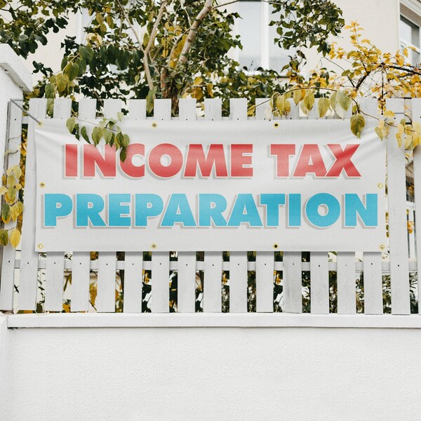 Signmission Income Tax Preparation, 36 Inch x 96 Inch, Vinyl Banner - B-96-30706
