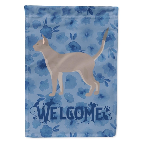 Carolines Treasures 28 x 0.01 x 40 in. Blue Abyssinian Cat Welcome Flag Canvas House Size - CK4813CHF